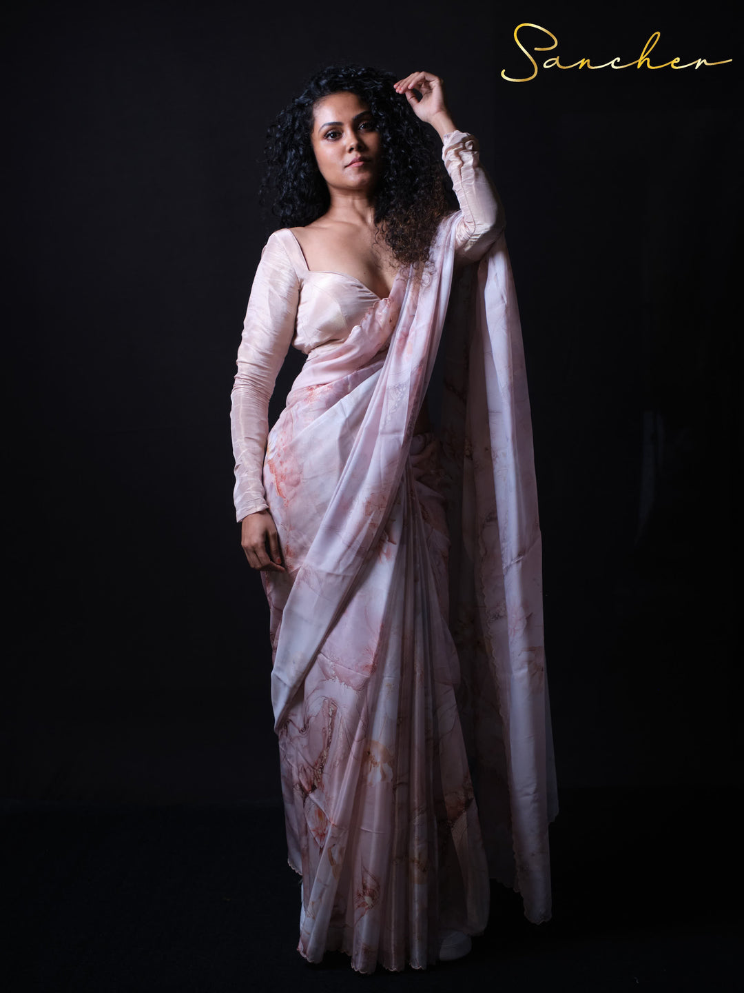 Blush Breeze Satin Silk Saree