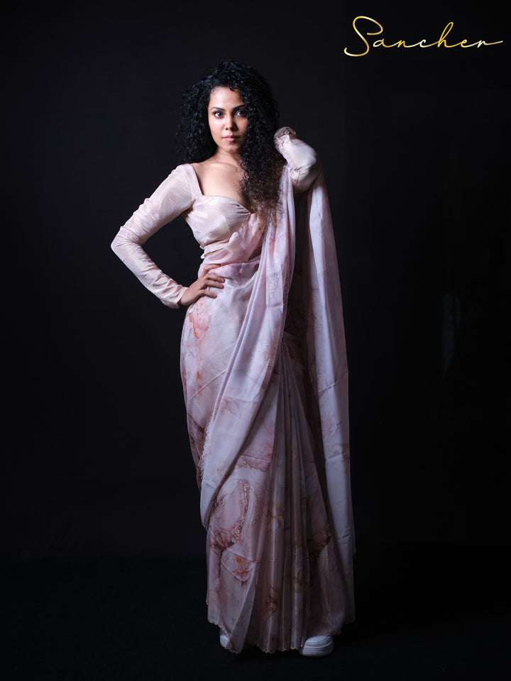 Blush Breeze Satin Silk Saree
