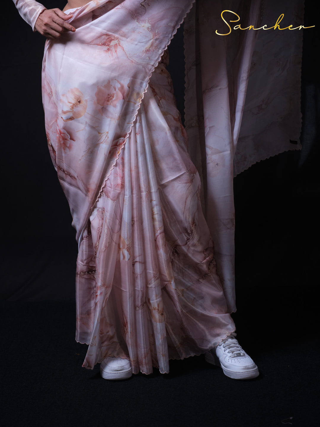 Blush Breeze Satin Silk Saree