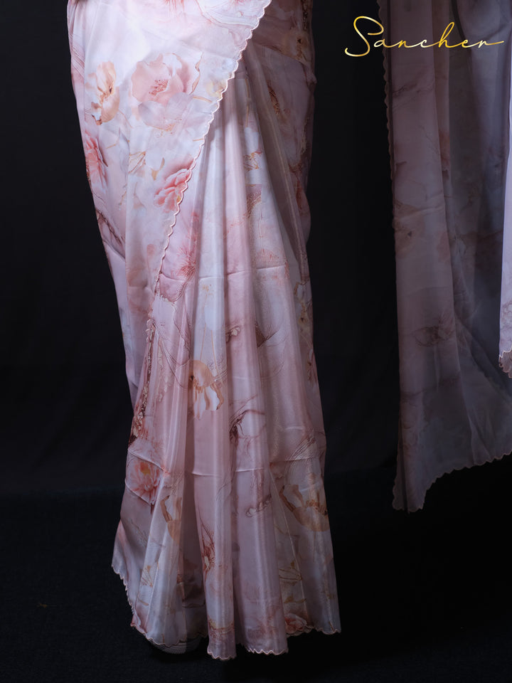 Blush Breeze Satin Silk Saree