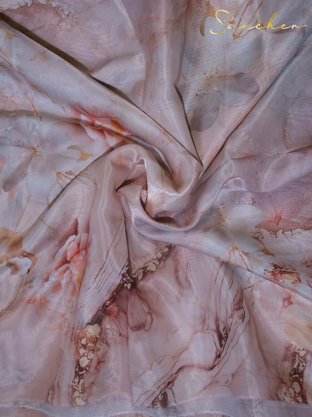 Blush Breeze Satin Silk Saree