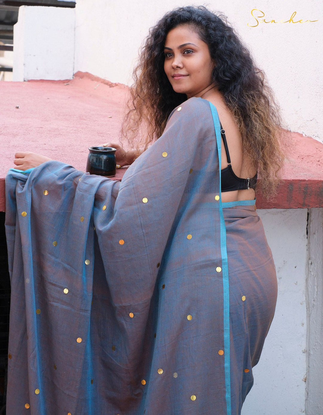 Peacock Blue Saree