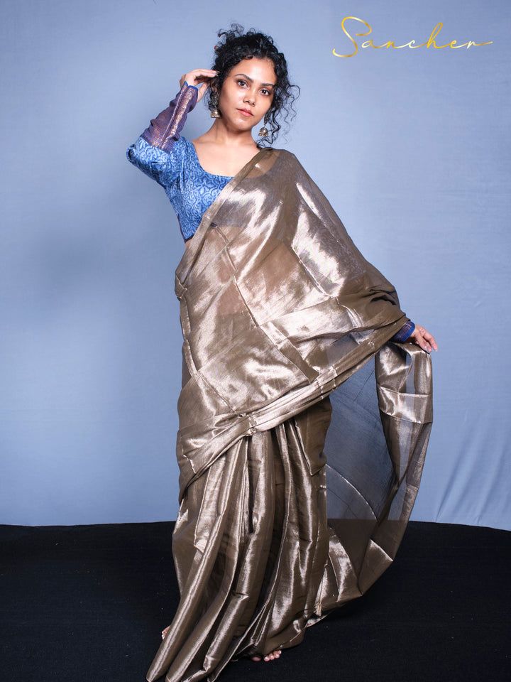 Antique Goldie Mul Zari Silk Saree