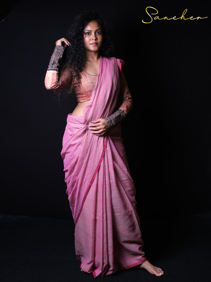 Aqua Whisper Mulmul Cotton Saree