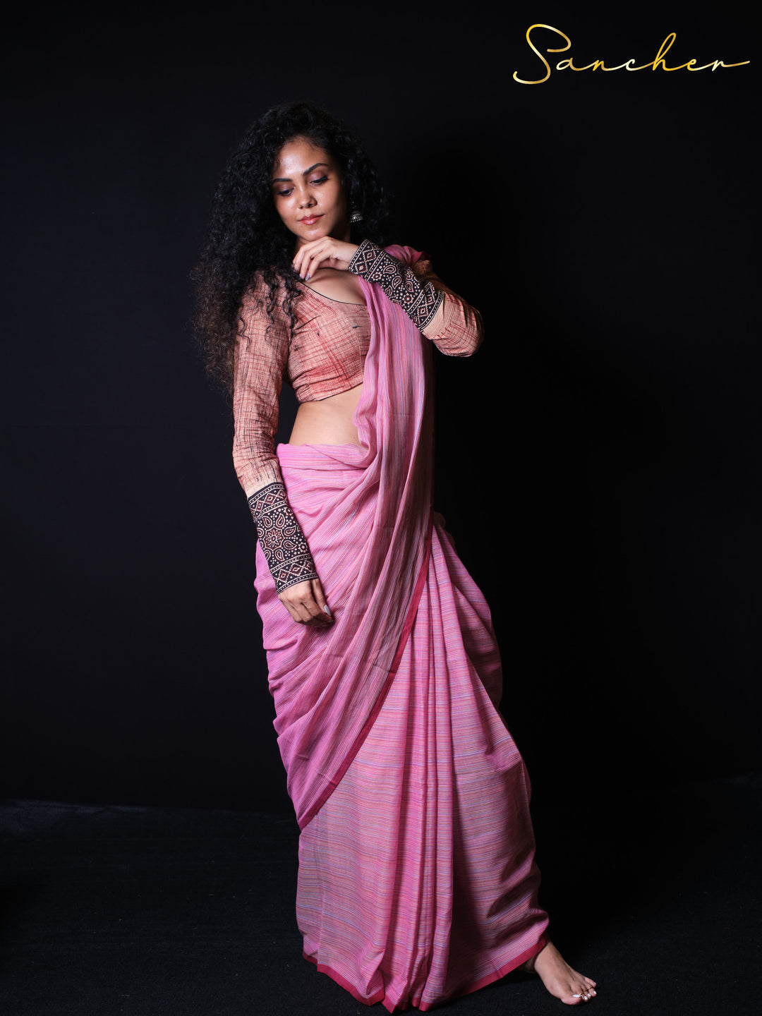 Aqua Whisper Mulmul Cotton Saree