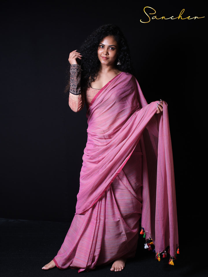 Aqua Whisper Mulmul Cotton Saree