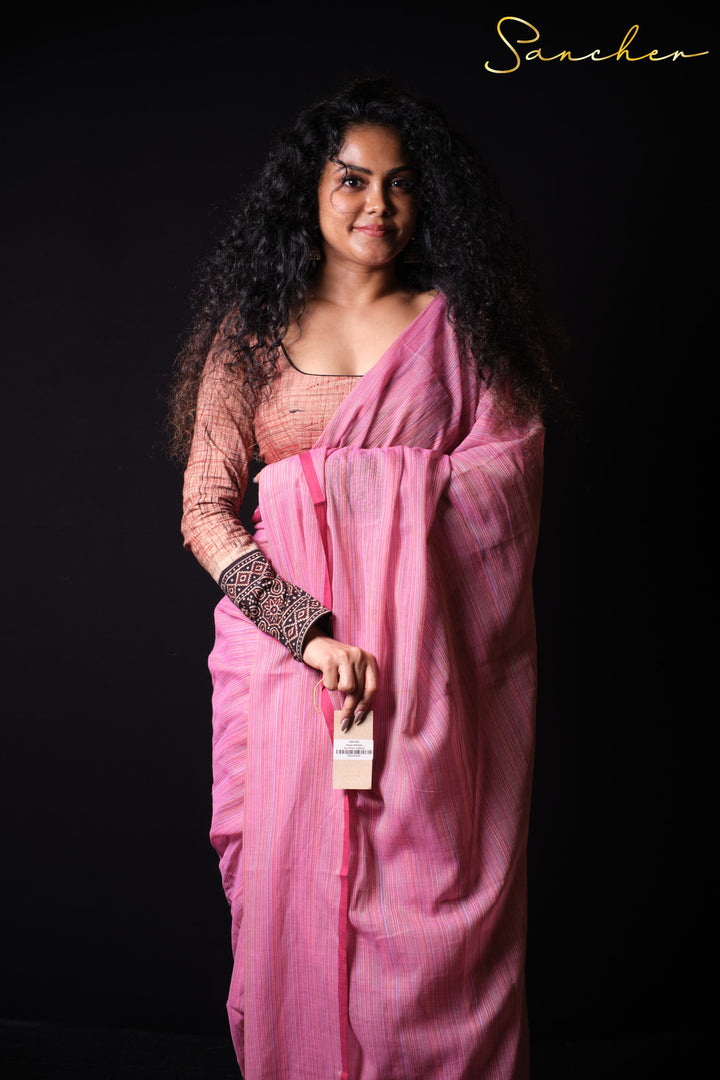 Aqua Whisper Mulmul Cotton Saree