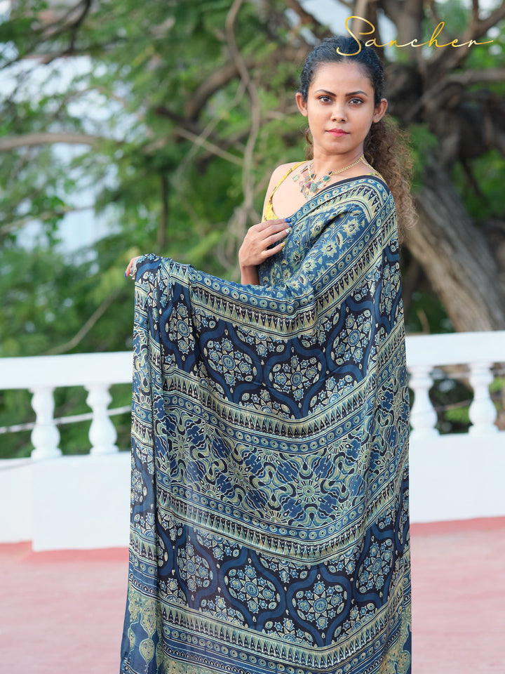 Ethereal ELON Ajark Modal Silk Saree