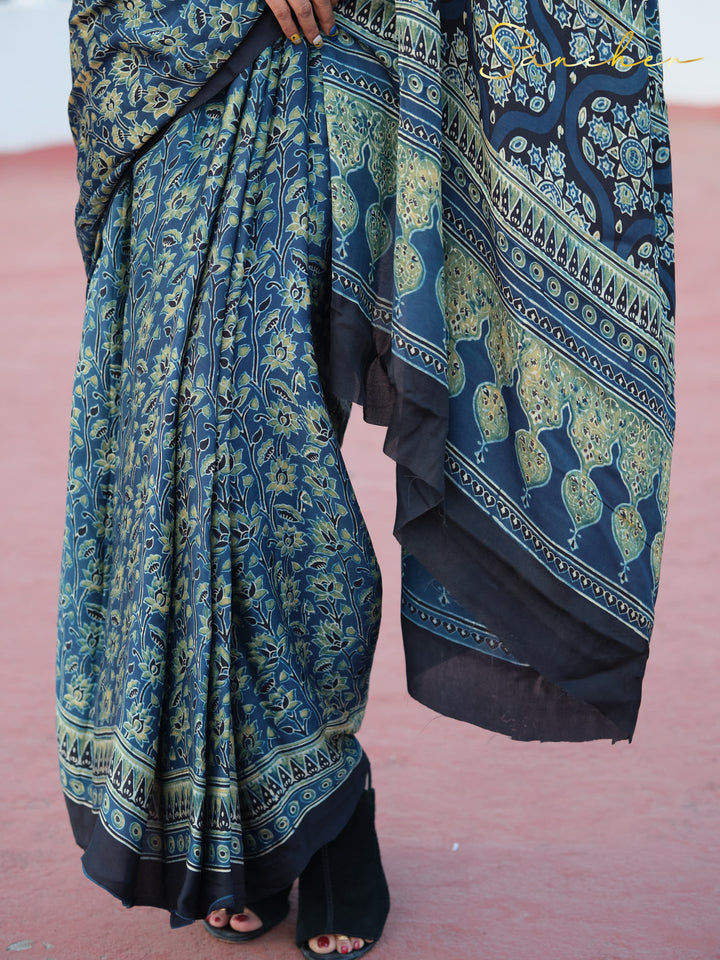 Ethereal ELON Ajark Modal Silk Saree