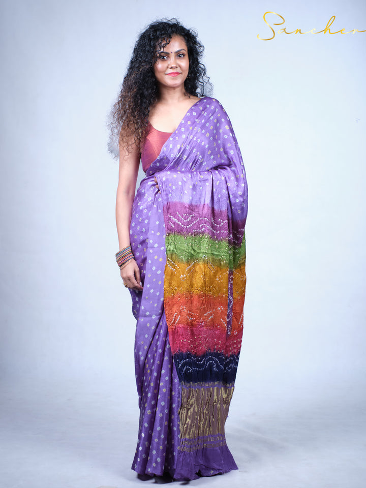 Iris Tie-Dye Modal Silk Saree