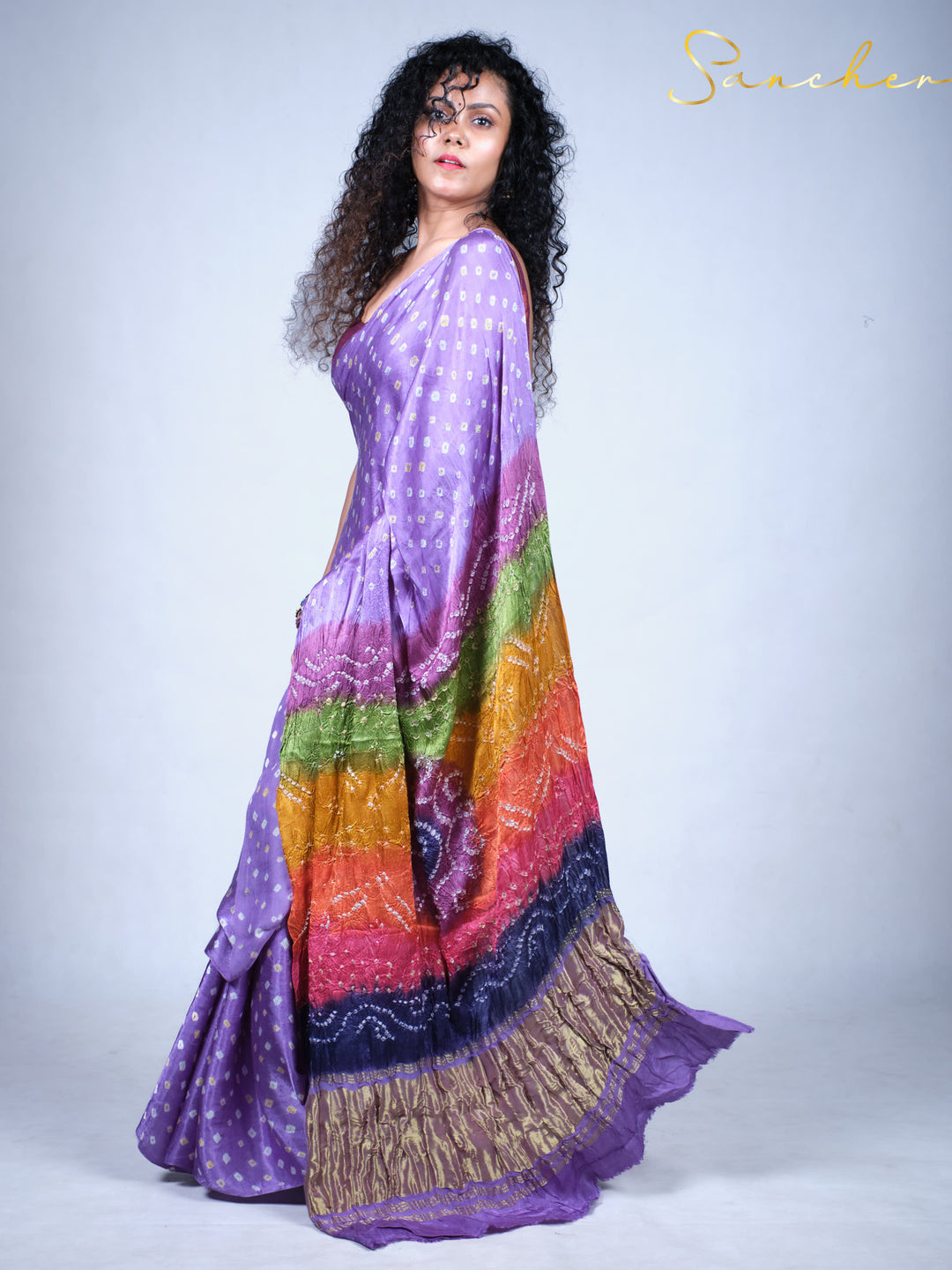 Iris Tie-Dye Modal Silk Saree