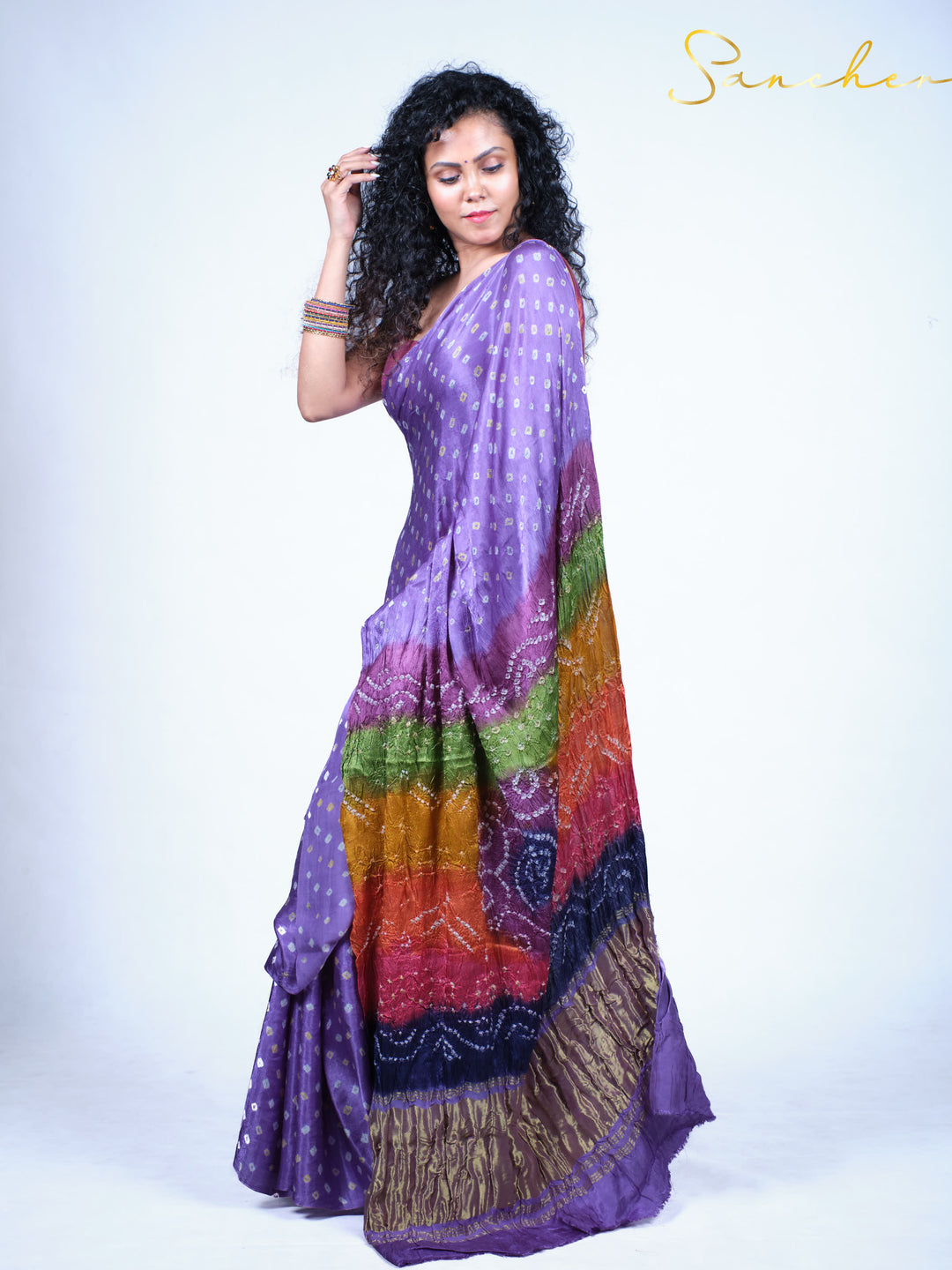 Iris Tie-Dye Modal Silk Saree
