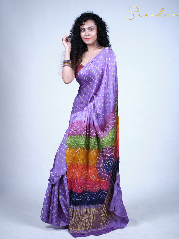 Iris Tie-Dye Modal Silk Saree
