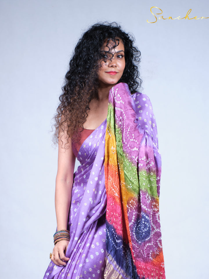 Iris Tie-Dye Modal Silk Saree