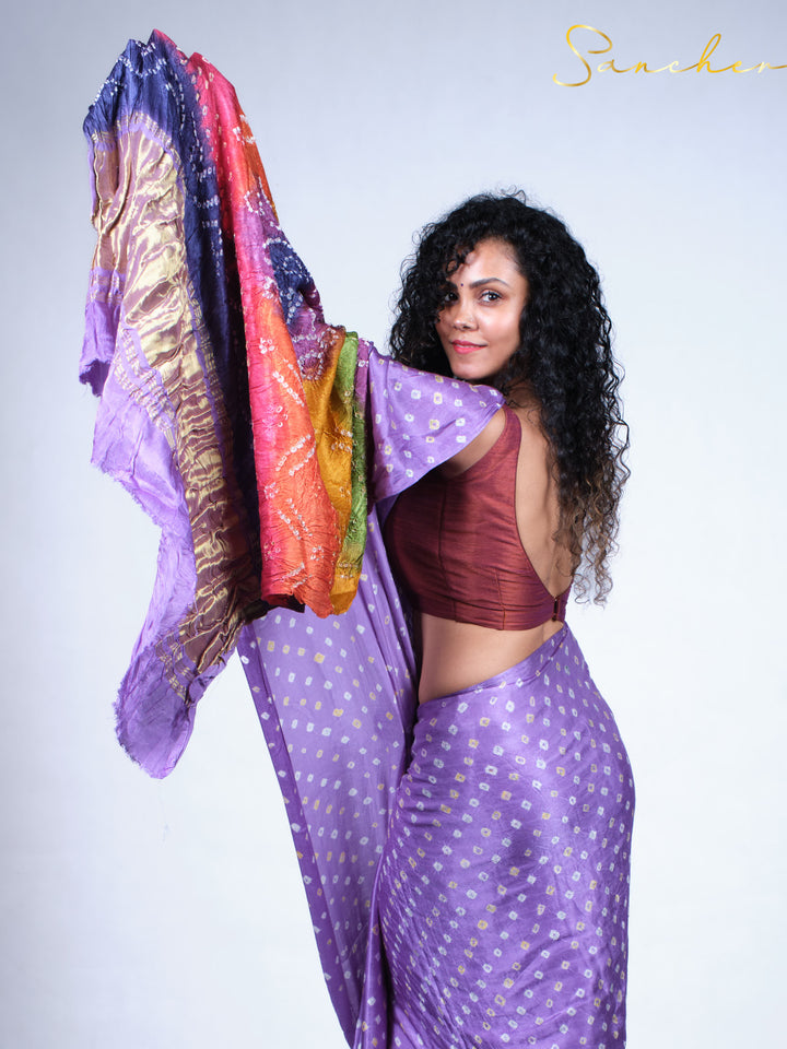 Iris Tie-Dye Modal Silk Saree