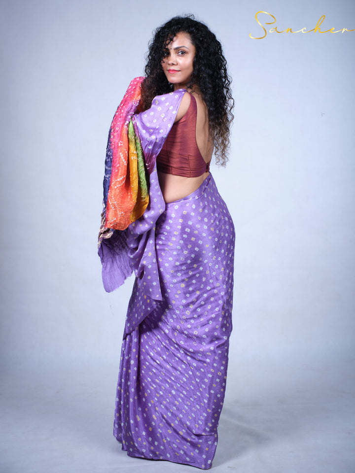 Iris Tie-Dye Modal Silk Saree