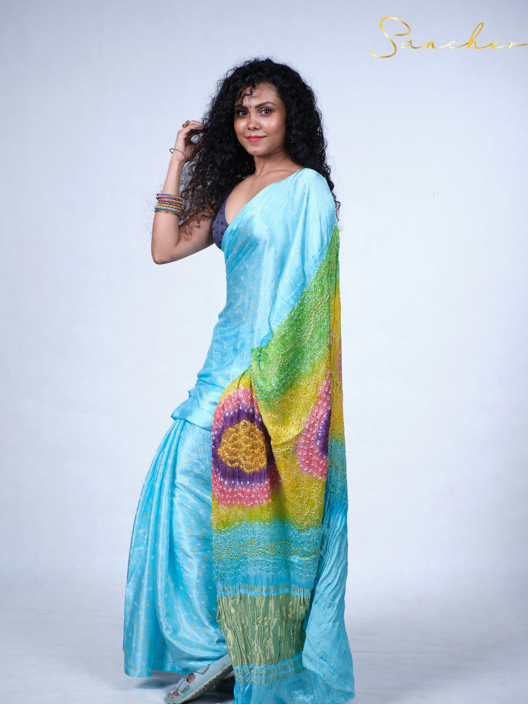 Bright Sky Modal Silk Saree