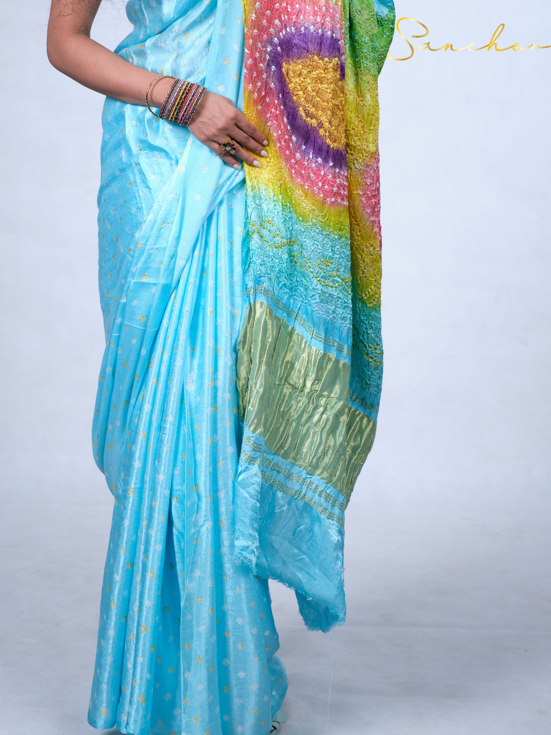 Bright Sky Modal Silk Saree