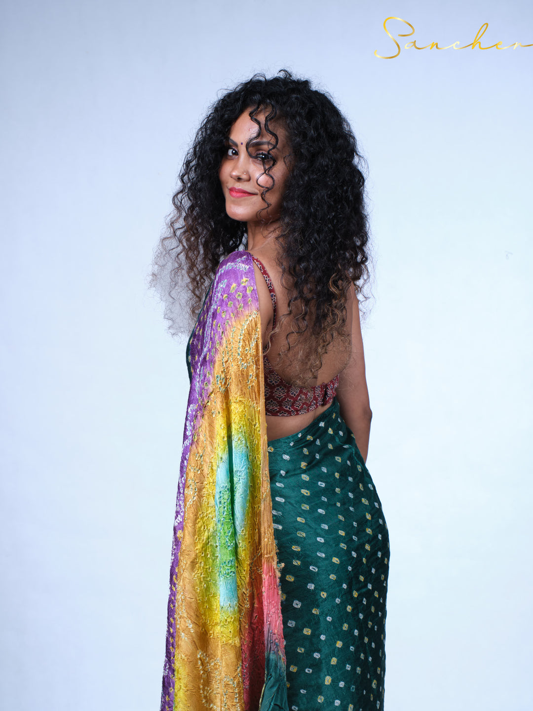 Emerald Bandhani Modal Silk Saree