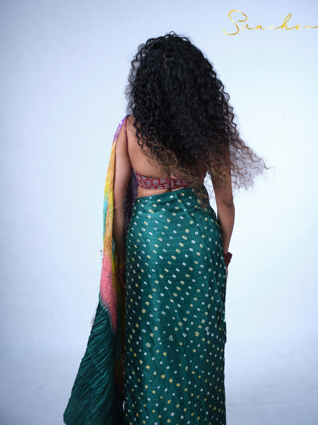 Emerald Bandhani Modal Silk Saree