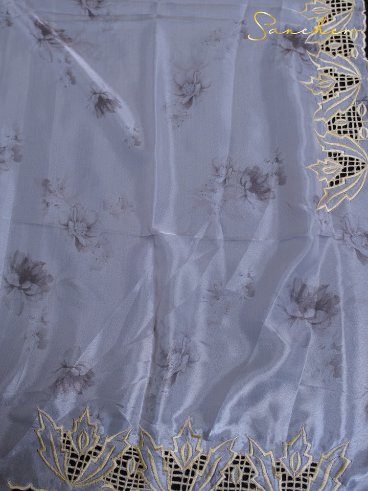 Daisy Delight Satin Silk Saree