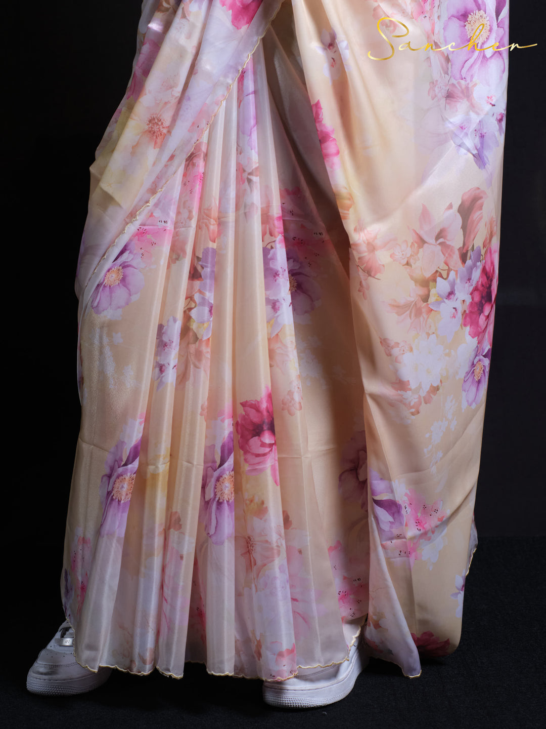 Daisy Delight Satin Silk Saree