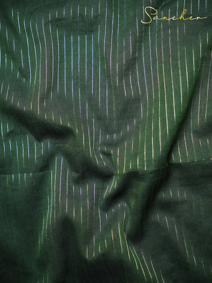 Forest Night Mulmul Cotton Saree