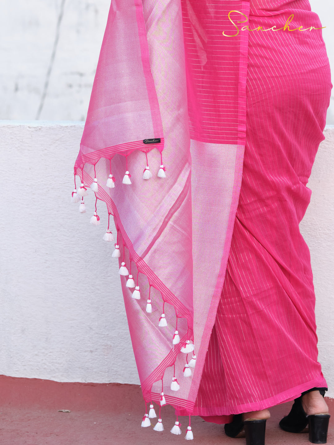 Mauve Mist Drape Mulmul Cotton Saree