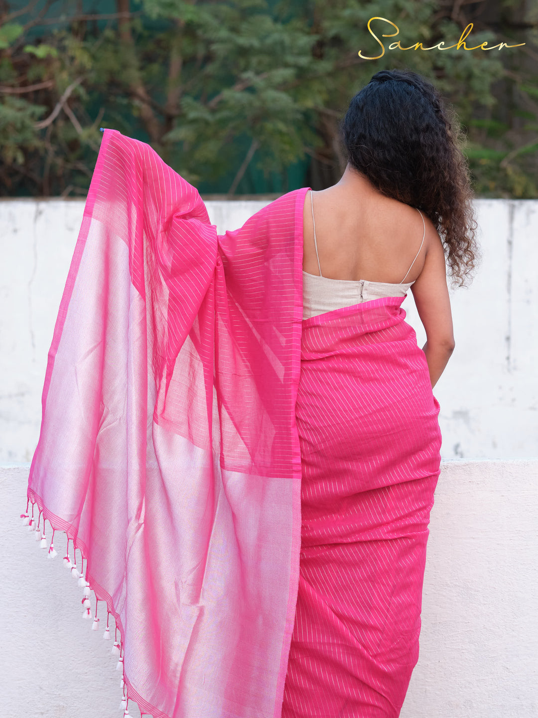 Mauve Mist Drape Mulmul Cotton Saree