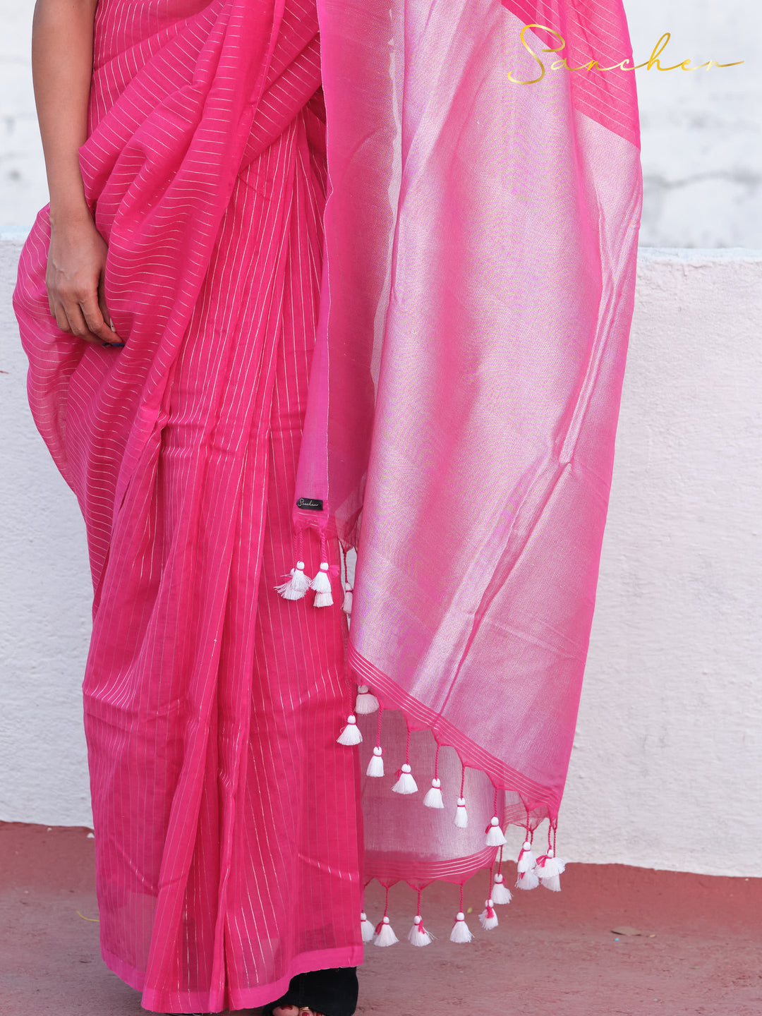Mauve Mist Drape Mulmul Cotton Saree