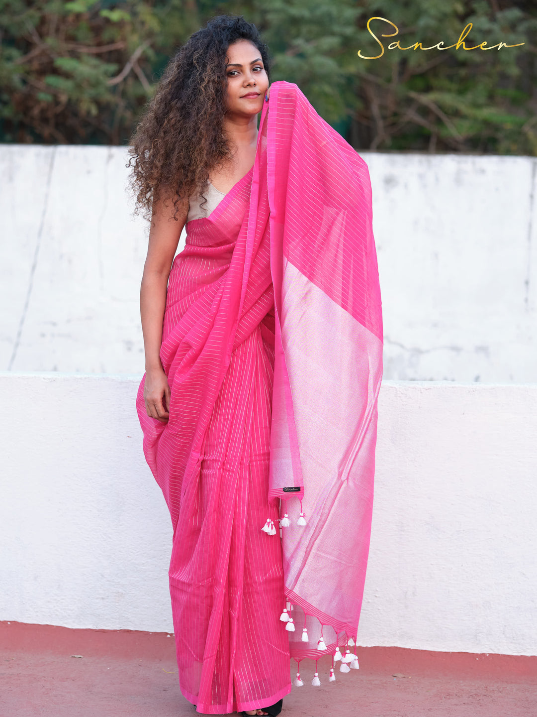 Mauve Mist Drape Mulmul Cotton Saree