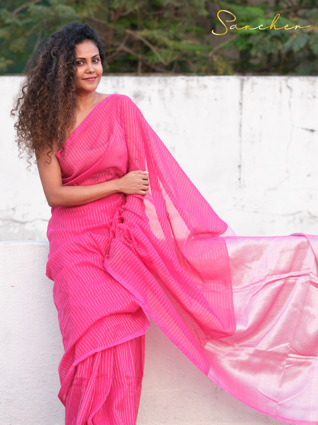 Mauve Mist Drape Mulmul Cotton Saree
