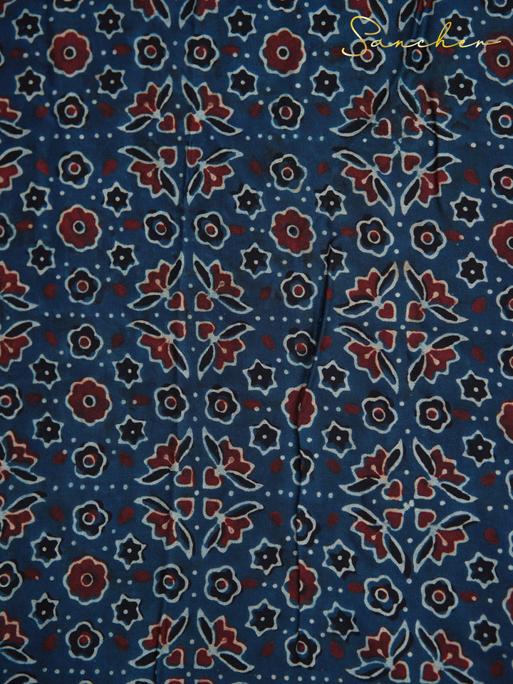 Majestic Mystique Blue Color Ajark Modal Silk Saree