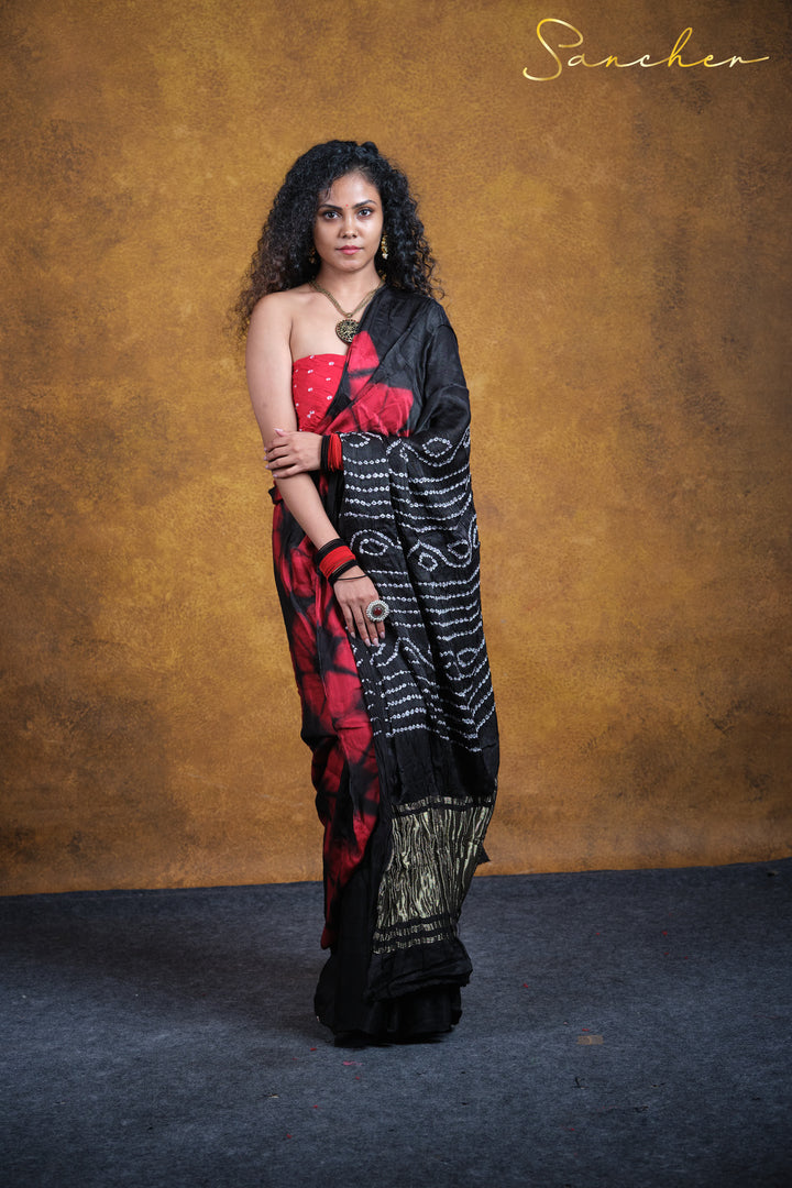 Blackwood Redtail Modal Silk Saree