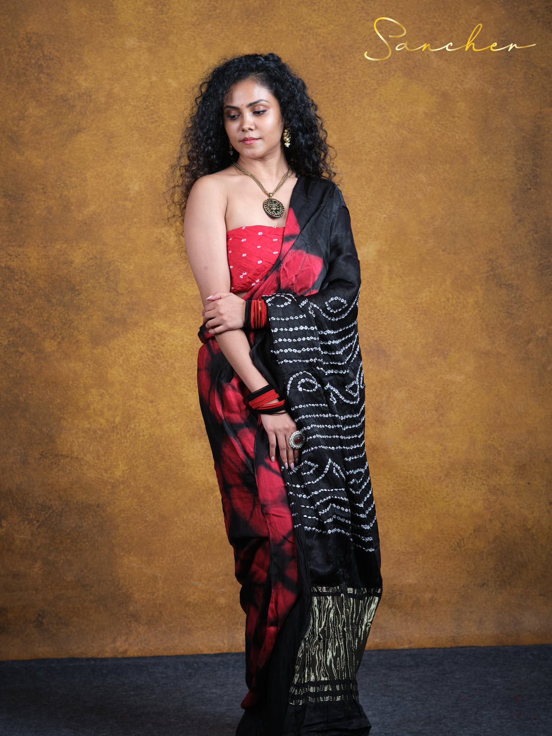 Blackwood Redtail Modal Silk Saree