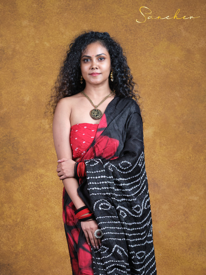 Blackwood Redtail Modal Silk Saree