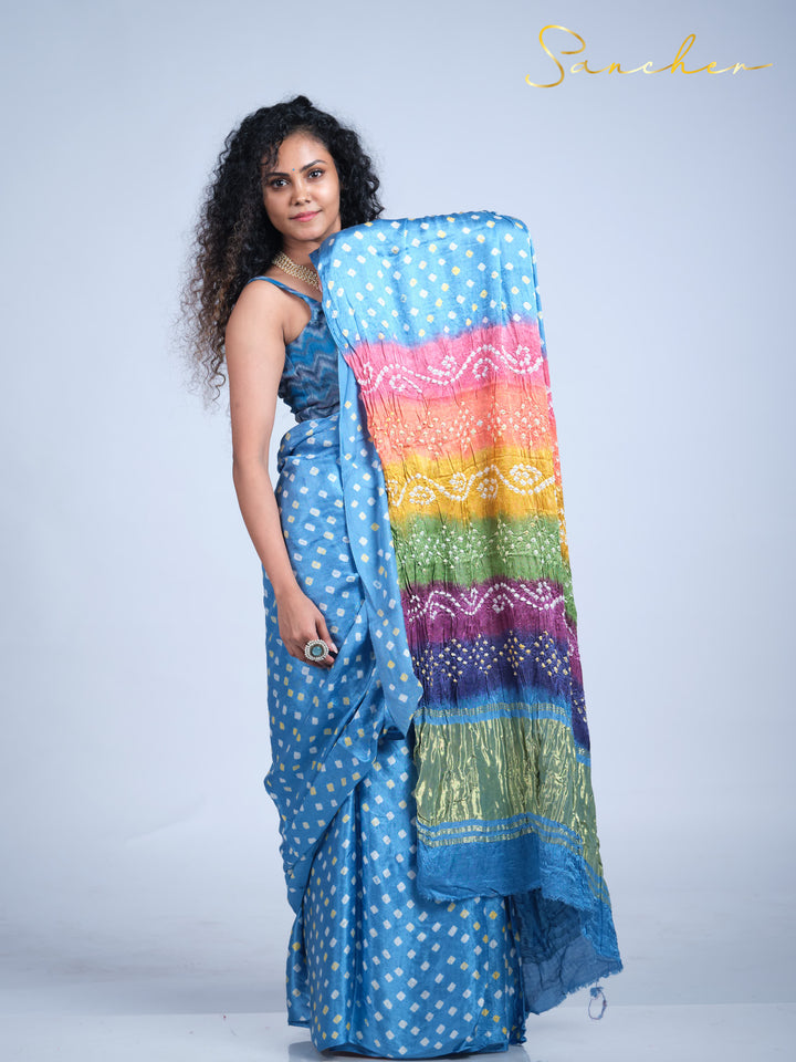 pale blue color saree