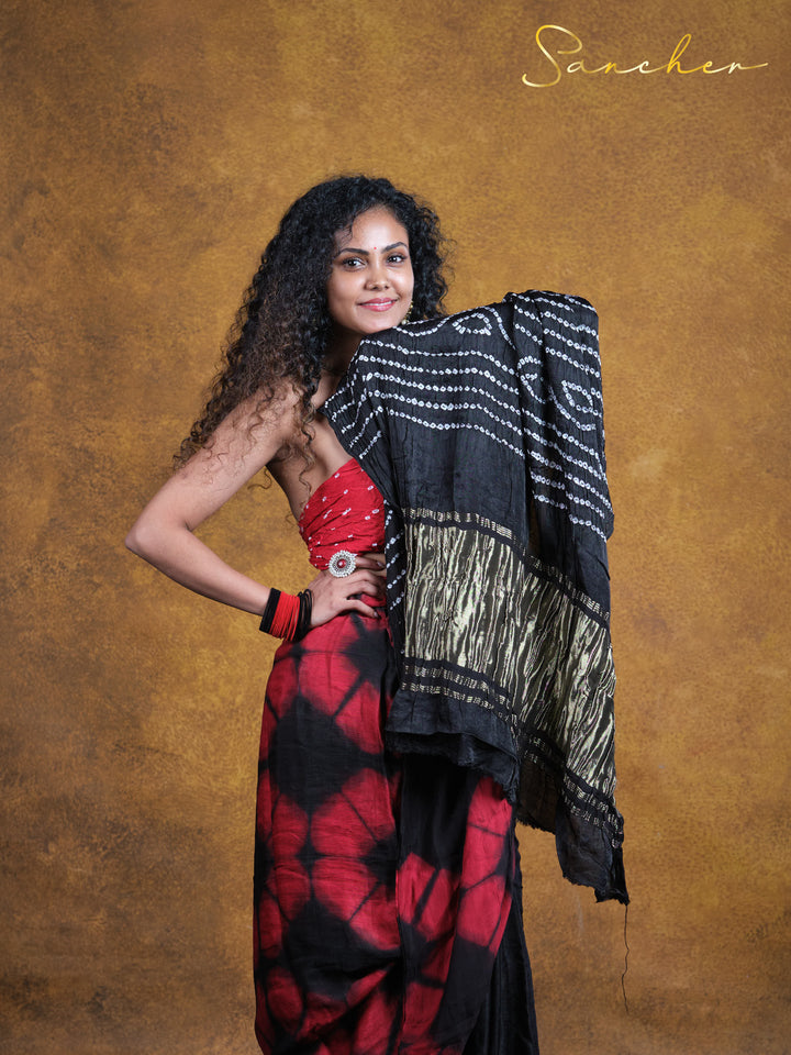 Blackwood Redtail Modal Silk Saree