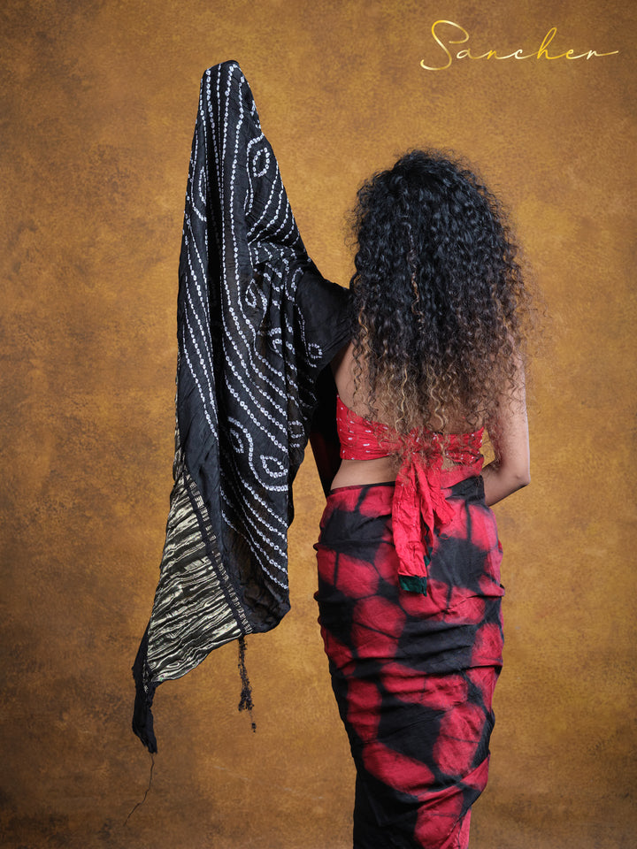 Blackwood Redtail Modal Silk Saree