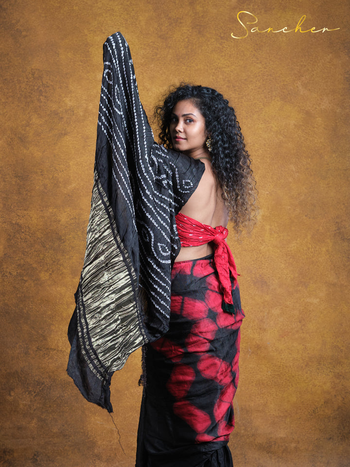 Blackwood Redtail Modal Silk Saree