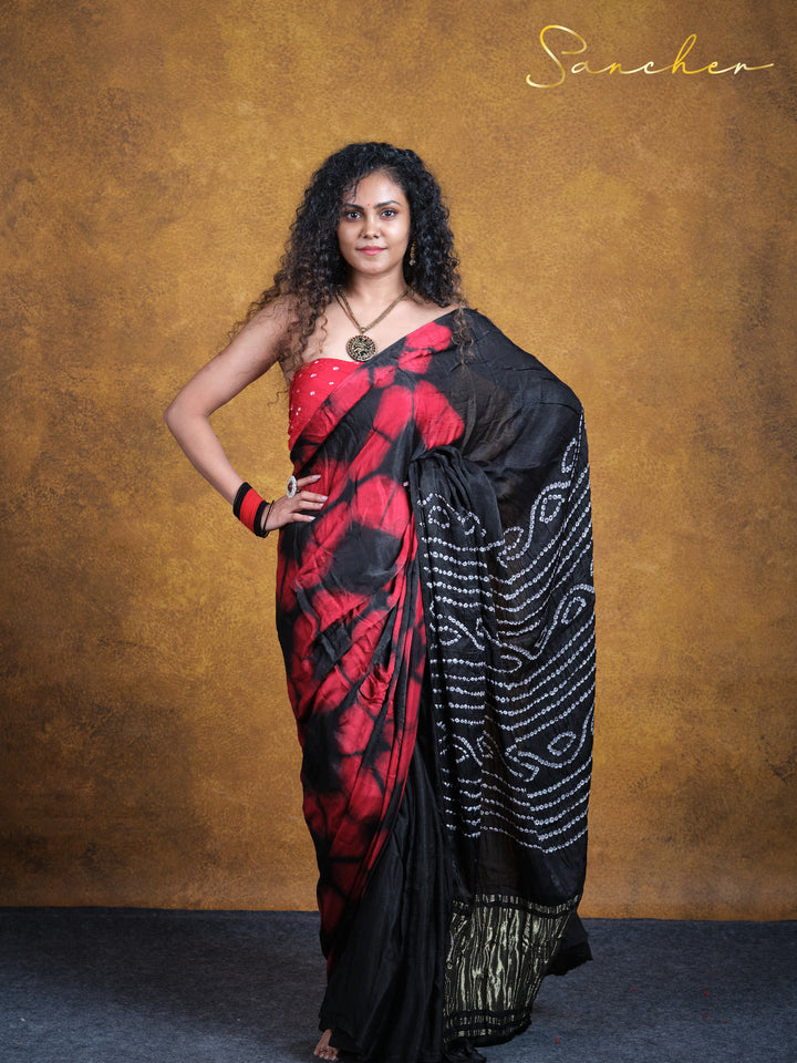 Blackwood Redtail Modal Silk Saree