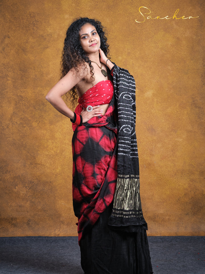 Blackwood Redtail Modal Silk Saree