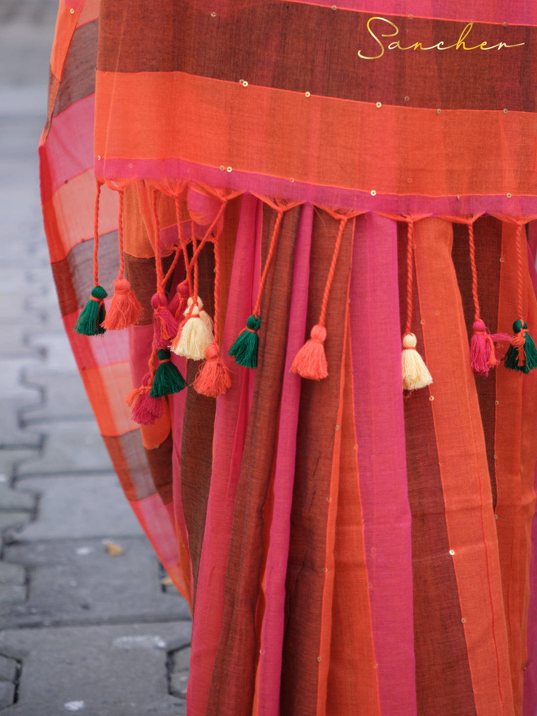 Bricky Mulmul Cotton Saree