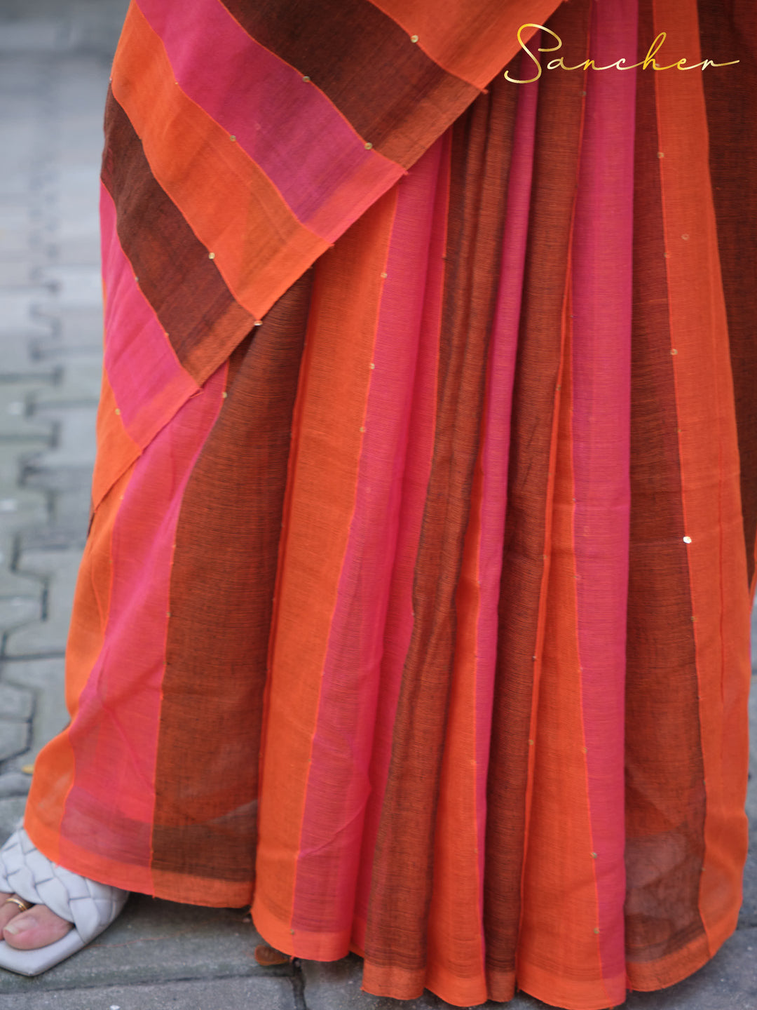 Bricky Mulmul Cotton Saree