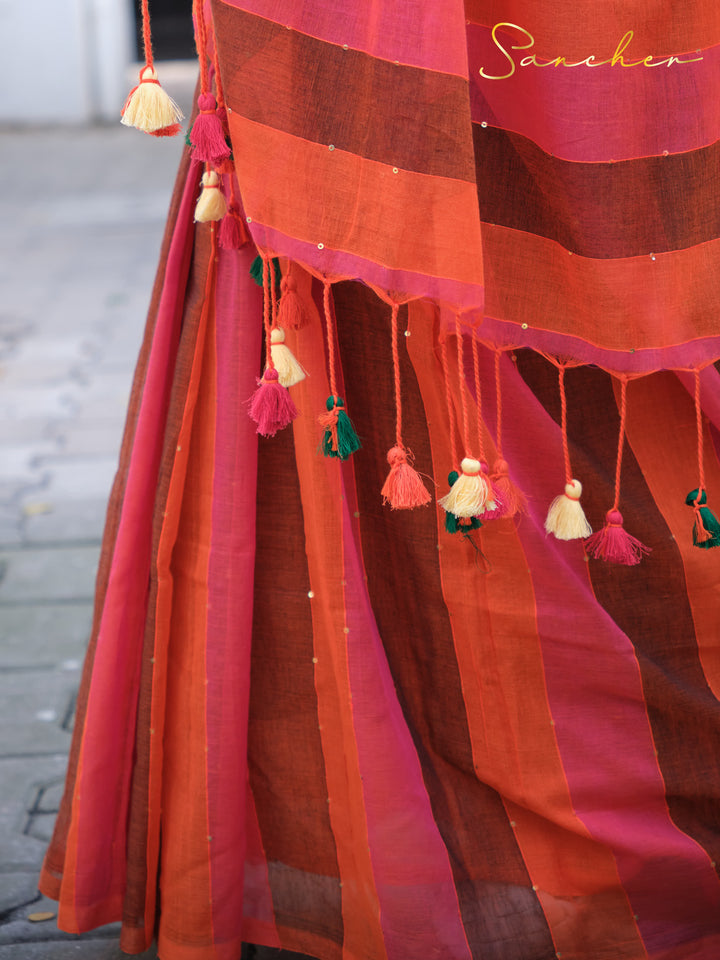 Bricky Mulmul Cotton Saree