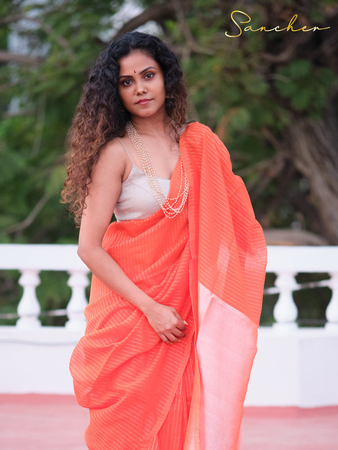 Orange Color Saree