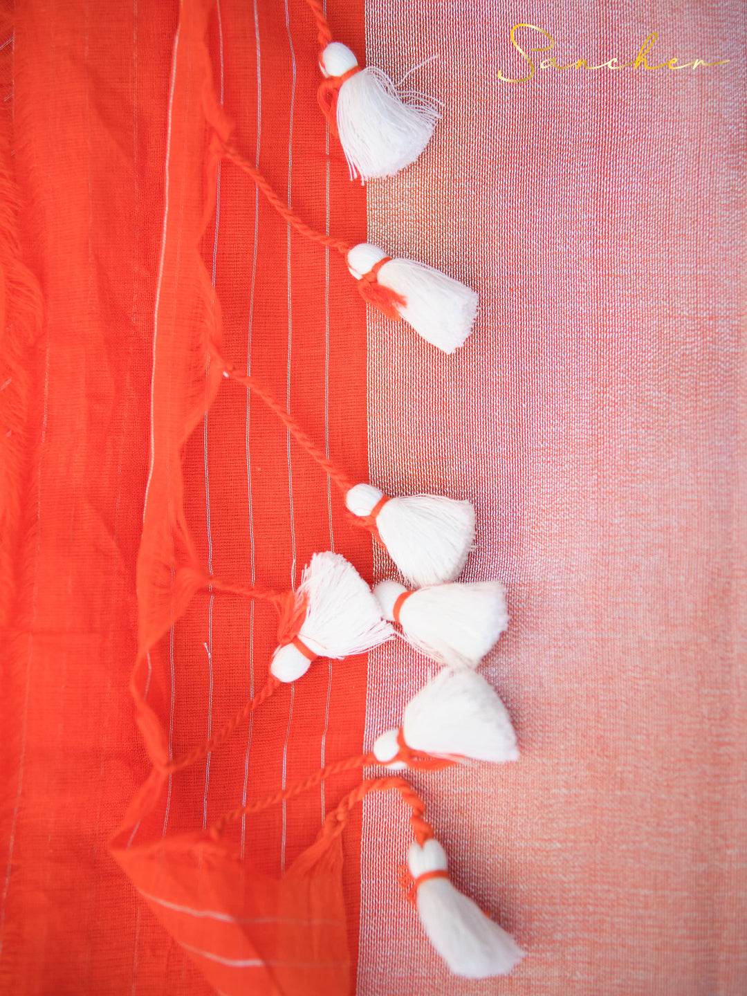 Tango-Mulmul Cotton-Silver Pallu Saree