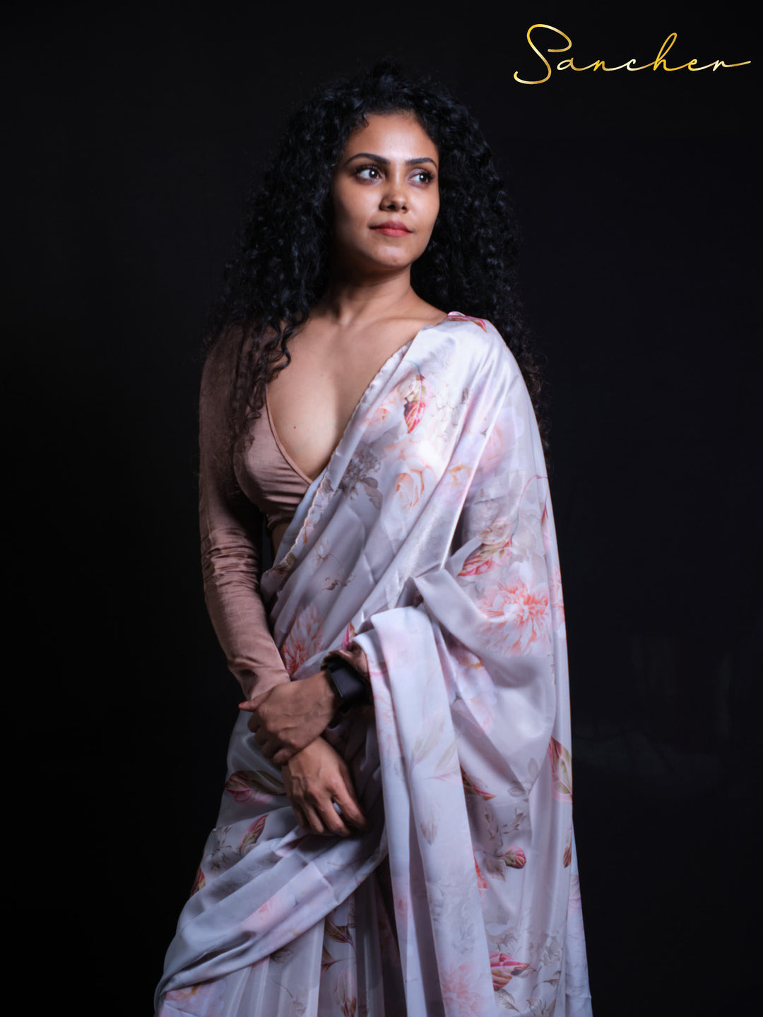 Orchid Dream Satin Silk Saree