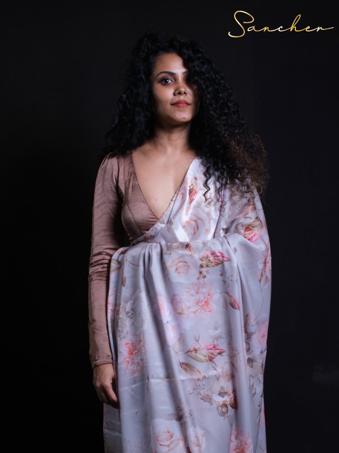 Orchid Dream Satin Silk Saree