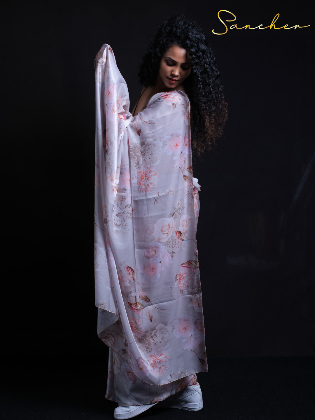 Orchid Dream Satin Silk Saree